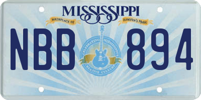 MS license plate NBB894