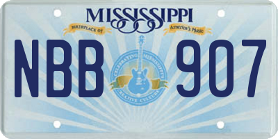 MS license plate NBB907