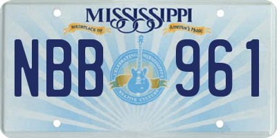 MS license plate NBB961