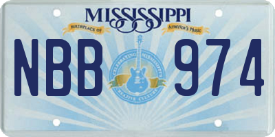 MS license plate NBB974