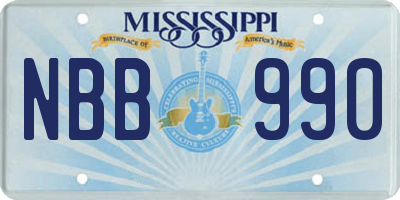 MS license plate NBB990