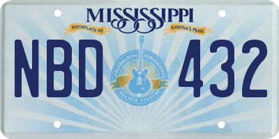 MS license plate NBD432