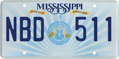 MS license plate NBD511