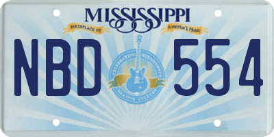 MS license plate NBD554