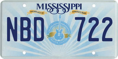 MS license plate NBD722