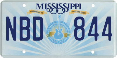 MS license plate NBD844