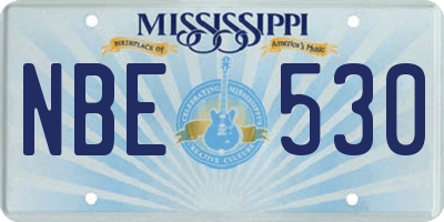 MS license plate NBE530