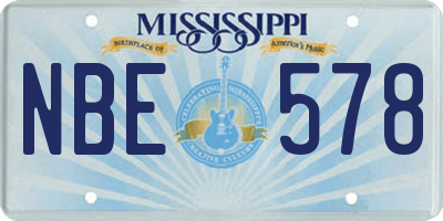 MS license plate NBE578