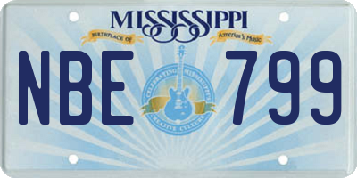 MS license plate NBE799