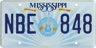 MS license plate NBE848