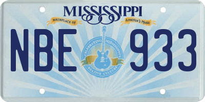 MS license plate NBE933