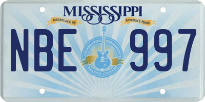 MS license plate NBE997