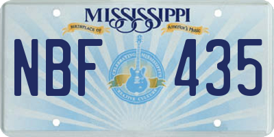 MS license plate NBF435