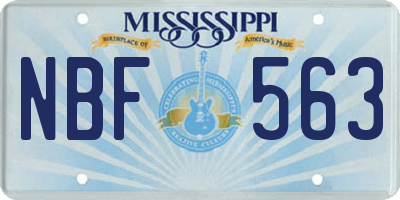 MS license plate NBF563