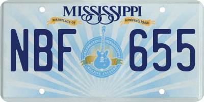 MS license plate NBF655