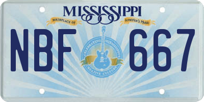 MS license plate NBF667