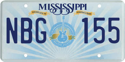 MS license plate NBG155
