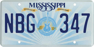 MS license plate NBG347