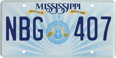 MS license plate NBG407
