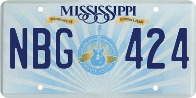 MS license plate NBG424