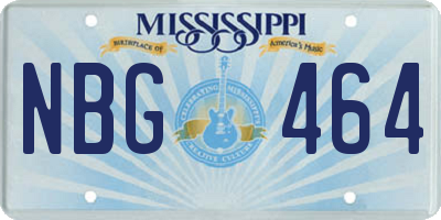 MS license plate NBG464