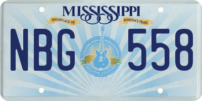MS license plate NBG558