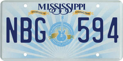 MS license plate NBG594