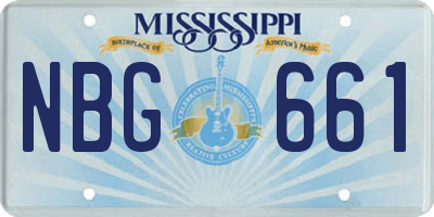 MS license plate NBG661