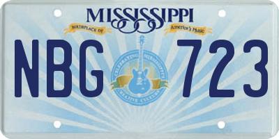 MS license plate NBG723