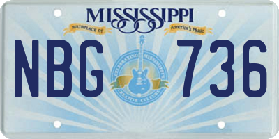 MS license plate NBG736