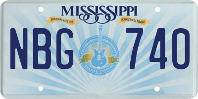 MS license plate NBG740