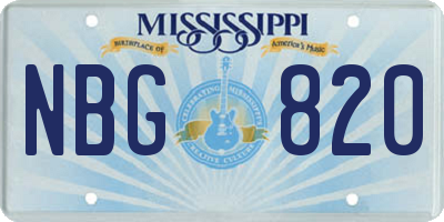 MS license plate NBG820
