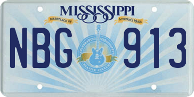 MS license plate NBG913
