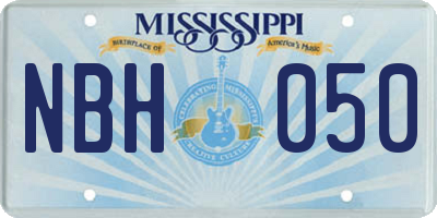MS license plate NBH050