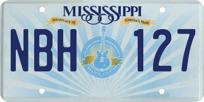 MS license plate NBH127