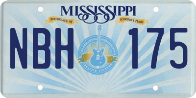 MS license plate NBH175