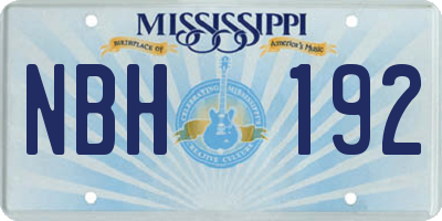 MS license plate NBH192