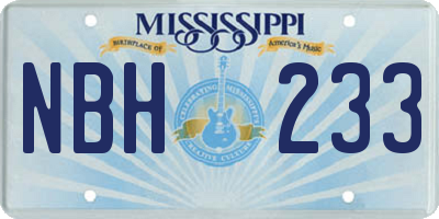 MS license plate NBH233