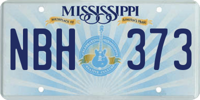 MS license plate NBH373