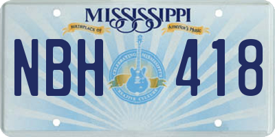 MS license plate NBH418