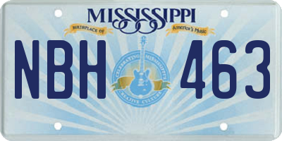 MS license plate NBH463