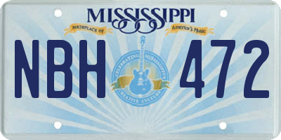 MS license plate NBH472