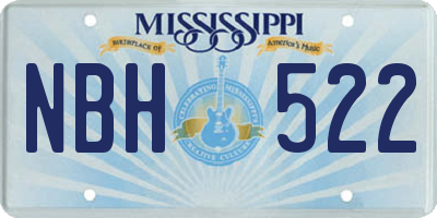MS license plate NBH522