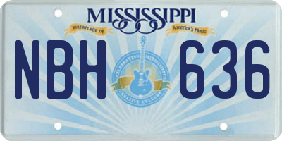MS license plate NBH636