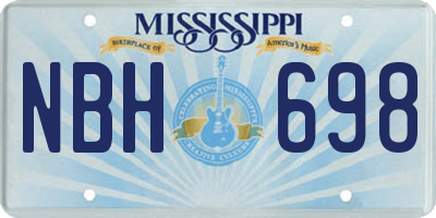 MS license plate NBH698