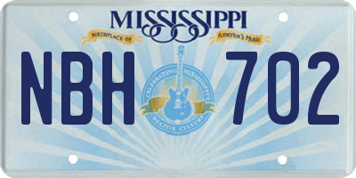 MS license plate NBH702