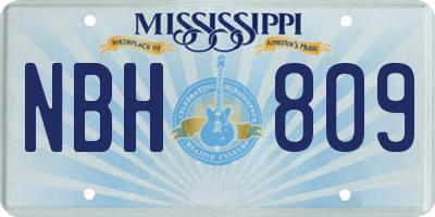 MS license plate NBH809