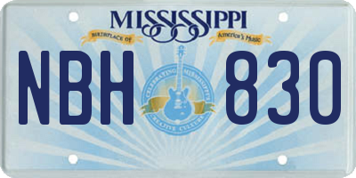 MS license plate NBH830