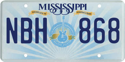 MS license plate NBH868