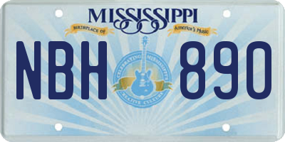 MS license plate NBH890